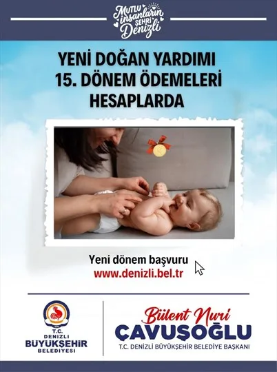Denizli Büyükşehir’in yeni doğan desteği sürüyor