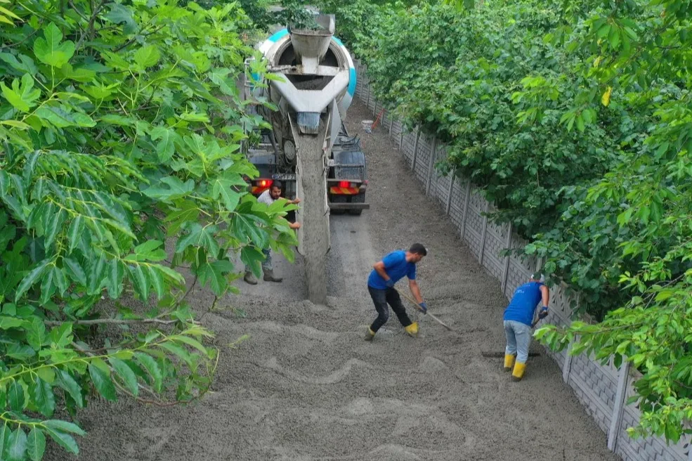 Ordu Büyükşehir Belediyesi Hanyanı'nda Beton Yol Çalışmasını Tamamladı