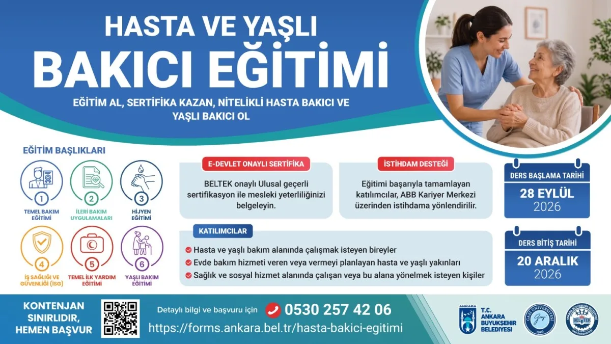Hasta ve Yaşlı Bakıcı Eğitimi Başvuruları Başladı