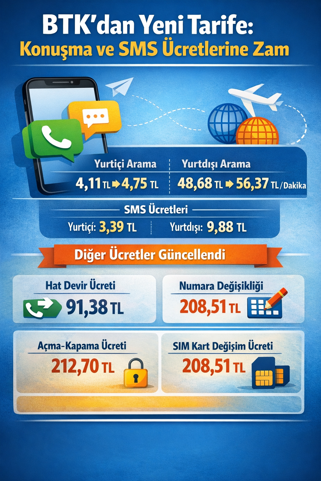Mobil Tarife Ücretleri Arttı