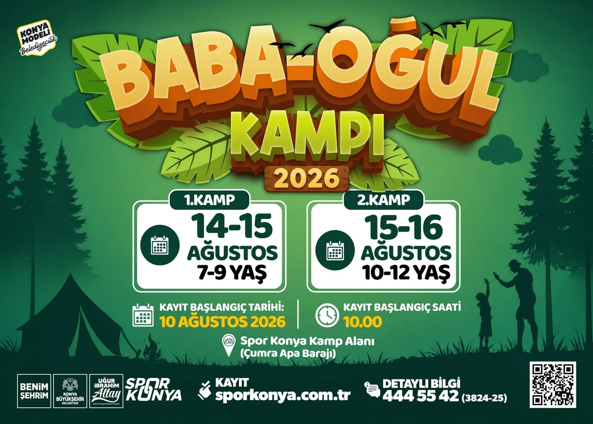KONYA BÜYÜKŞEHİR’İN BABA-OĞUL KAMPI AĞUSTOS AYINDA DA DEVAM EDECEK
