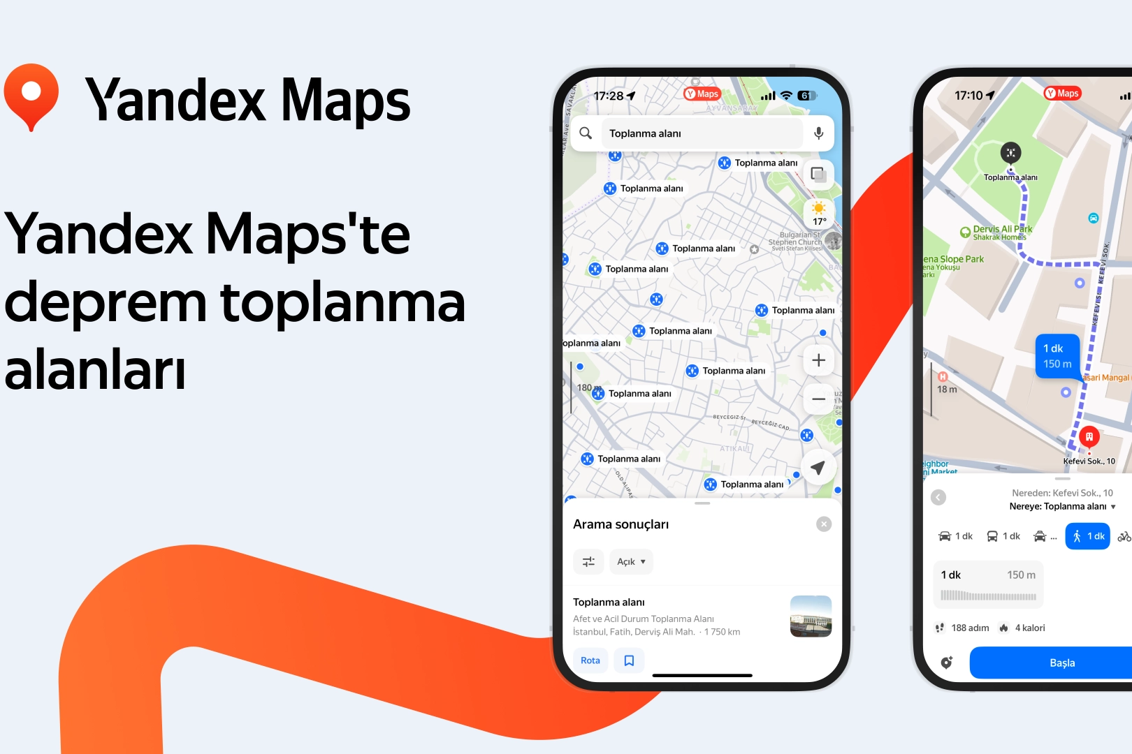 Yandex Maps deprem toplanma alanlarını haritaya ekledi