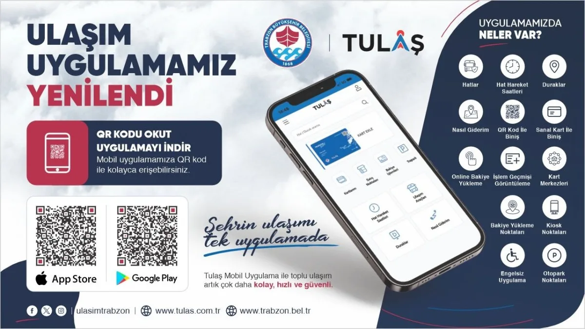 Trabzon Ulaşım Uygulaması Artık Temassız Binişe İzin Veriyor