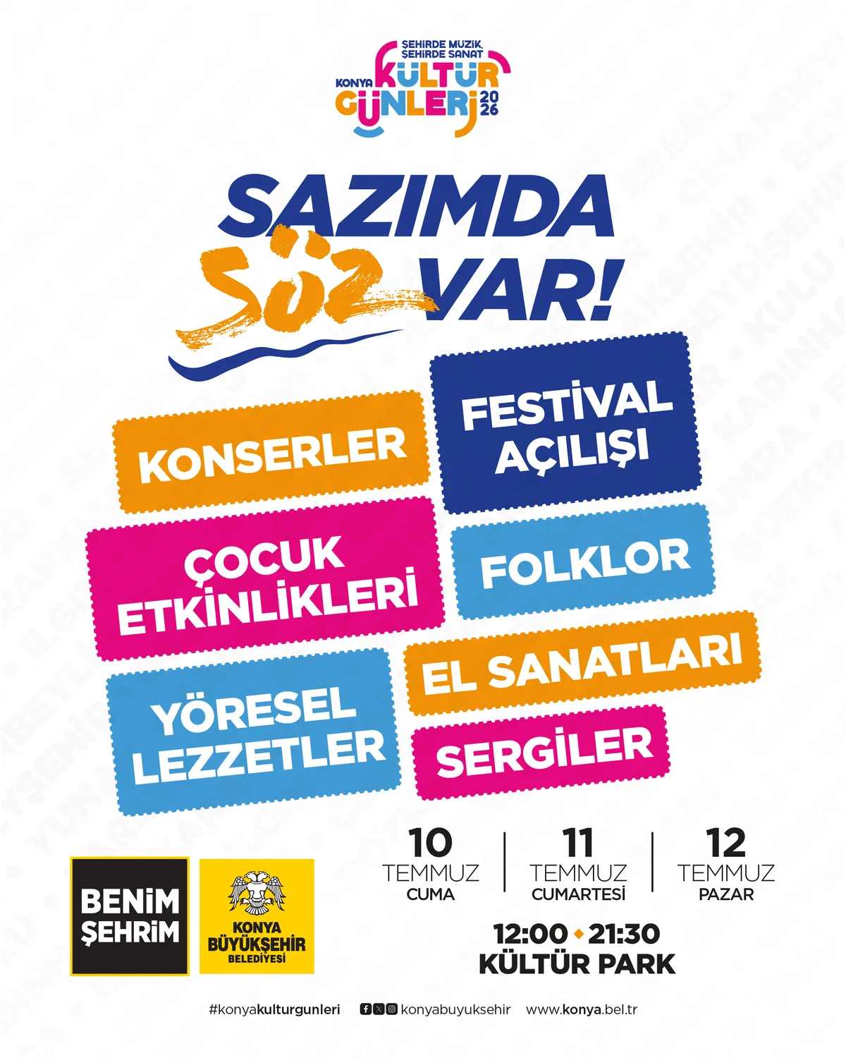Konya Kültür Günleri 10-12 Temmuz’da Başlıyor