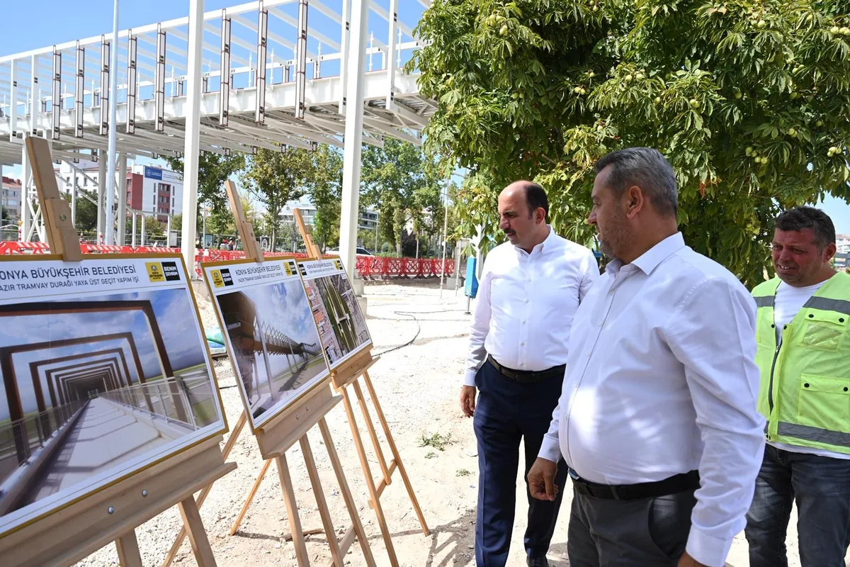 BAŞKAN ALTAY YAPIMI SON AŞAMAYA GELEN YAZIR YAYA ÜST GEÇİDİ İNŞAATINI İNCELEDİ