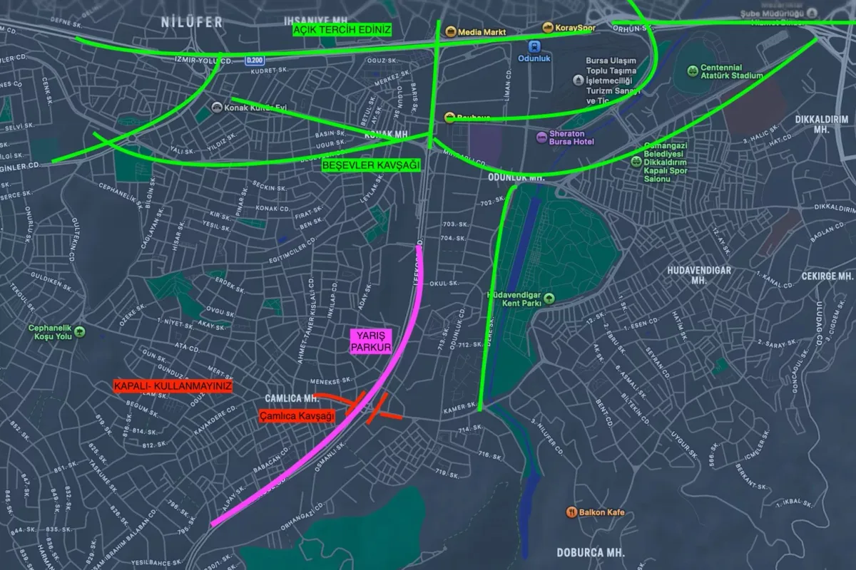 Eker I Run nedeniyle Bursa’da yollar kapatılıyor
